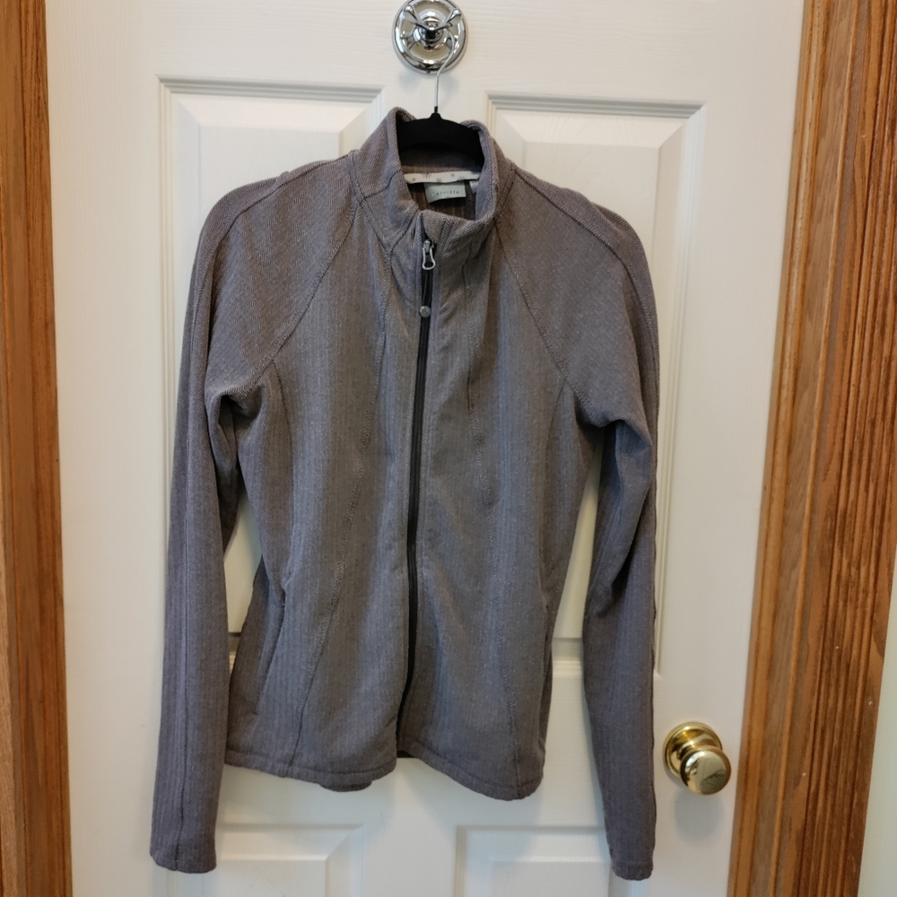 Athleta Women's Taupe/Brown Herrington Fitted full zip up jacket size Medium